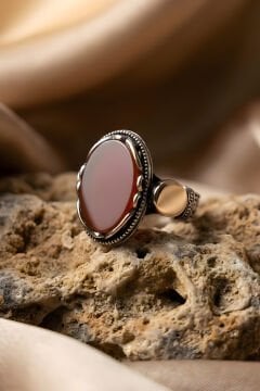 Payitaht Model Akik Taşlı Gümüş Erkek Yüzük