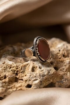 Payitaht Model Akik Taşlı Gümüş Erkek Yüzük