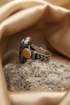 Payitaht Model Akik Taşlı Gümüş Erkek Yüzük