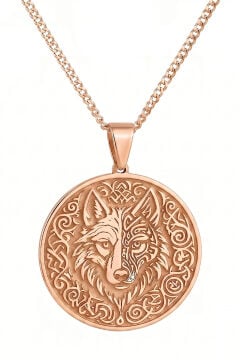 Fenrir Model 925 Ayar Gümüş Kolye Rose Rengi