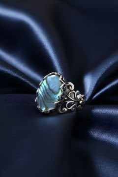 Rumi Model Okyanus Sedefi Taşlı El İşi Yüzük