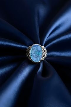 Rumi Model Okyanus Sedefi Taşlı El İşi Yüzük