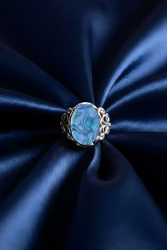 Rumi Model Okyanus Sedefi Taşlı El İşi Yüzük