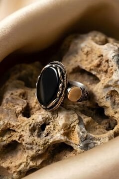 Payitaht Model Oniks Taşlı Gümüş Erkek Yüzük