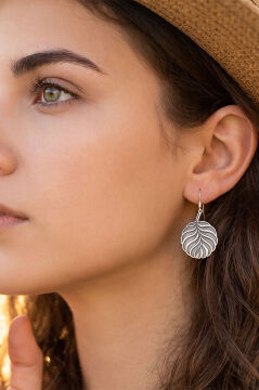 Lotus Çiçeği Model 925 Ayar Gümüş Kadın Küpe
