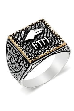 Kare Model Kalem İşlemeli Göktürk Yüzük