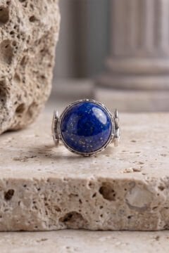Katre Model Lapis Lazuli Taşlı Gümüş Erkek Yüzük