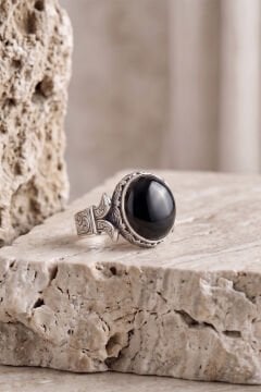 Katre Model Oniks Taşlı Gümüş Erkek Yüzük