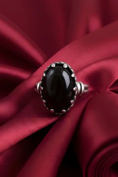 Çift Kol Model Oniks Taşlı El İşi Gümüş Yüzük