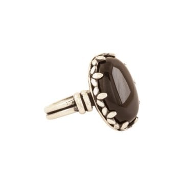 Çift Kol Model Oniks Taşlı El İşi Gümüş Yüzük