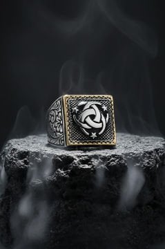 Kare Model Kalem İşlemeli Teşkilatı Mahsusa Yüzük