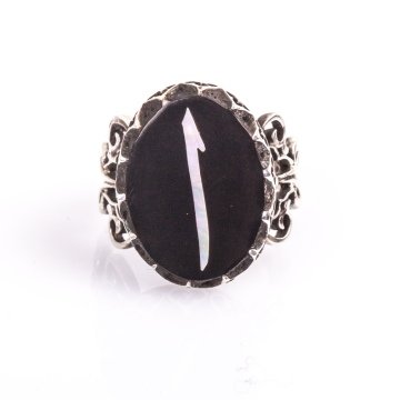 Kişiye Özel Harfli El İşi Sedef Kakma Gümüş Yüzük