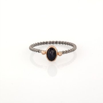 Safir Taşlı El İşi Minimal Gümüş Yüzük