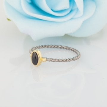 Safir Taşlı El İşi Minimal Gümüş Yüzük