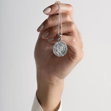 İsm-i Azam Duası Kabartma Gümüş Kolye