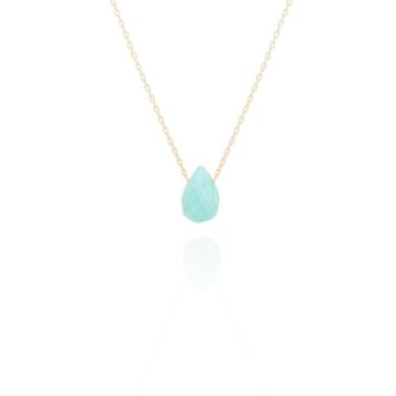 Orijinal Firüze Taşlı Forsa Zincirli Gümüş Kolye