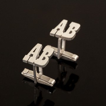 Kişiye Özel Çift Harfli Kol Düğmesi