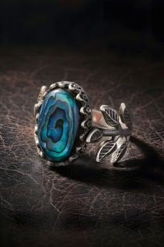 Sarmaşık Model Okyanus Sedefi Taşlı El İşi Yüzük