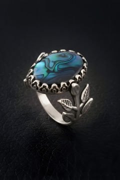 Sarmaşık Model Okyanus Sedefi Taşlı El İşi Yüzük