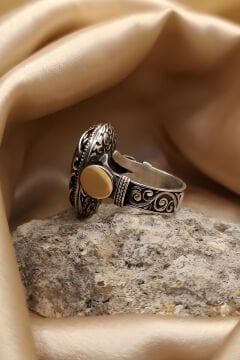 Payitaht Model Kaplangözü Taşlı Gümüş Erkek Yüzük