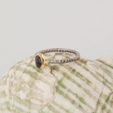 Safir Taşlı El İşi Minimal Gümüş Yüzük