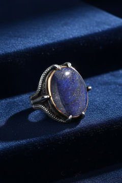 Büyük Boy Pençe Model Lapis Taşlı Gümüş Yüzük