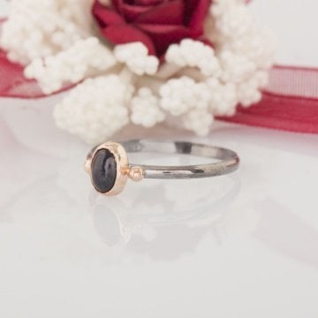 Safir Taşlı El İşi Minimal Gümüş Yüzük