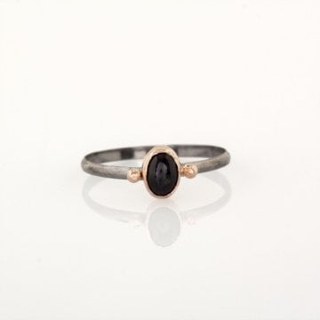 Safir Taşlı El İşi Minimal Gümüş Yüzük