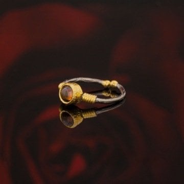 Turmalin Taşlı El İşi Minimal Gümüş Yüzük