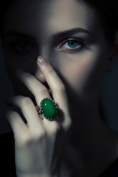 Sarmaşık Model Yeşil Akik Taşlı El İşi Yüzük