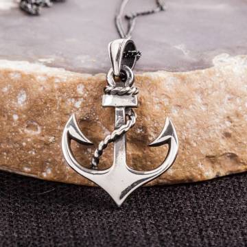 Gemi Çapası Gümüş Kolye