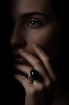 Çınar Yaprağı Oniks Taşlı El İşi Gümüş Yüzük