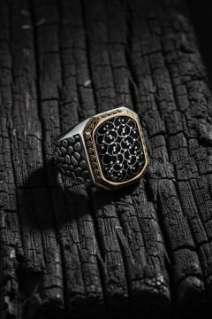 Benekli Model Taşsız Gümüş Yüzük