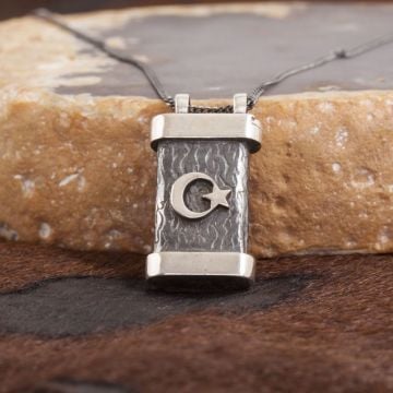 Ay Yıldız Model Boş Muskalık Gümüş Kolye