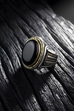 Yadigar Model Oniks Taşlı Gümüş Erkek Yüzük