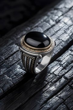 Yadigar Model Oniks Taşlı Gümüş Erkek Yüzük
