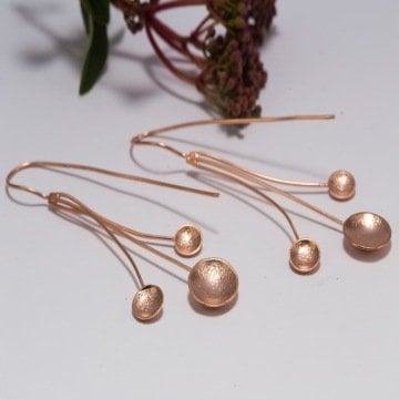 3'lü Daire Model Gümüş Küpe