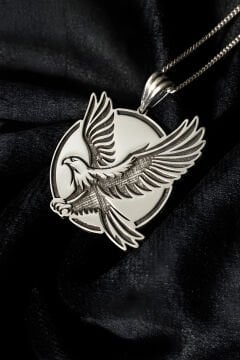 Kartal Model Unisex Gümüş Kolye