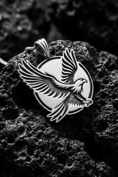 Kartal Model Unisex Gümüş Kolye