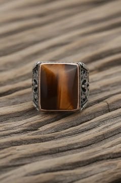 Büyük Boy Dikdörtgen Model Kaplangözü Taşlı Yüzük