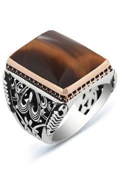 Büyük Boy Dikdörtgen Model Kaplangözü Taşlı Yüzük