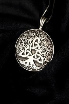 Kelt Hayat Ağacı Model Unisex Gümüş Kolye