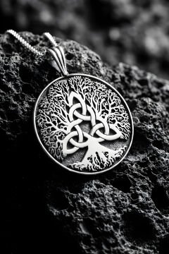 Kelt Hayat Ağacı Model Unisex Gümüş Kolye