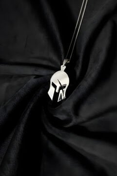 Spartalı Miğferi Model Unisex Gümüş Kolye