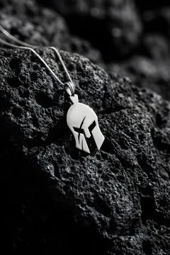 Spartalı Miğferi Model Unisex Gümüş Kolye