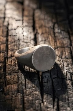 Mat Yuvarlak Model Sade Gümüş Erkek Şövalye Yüzüğü