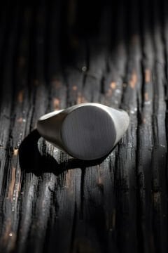 Mat Yuvarlak Model Sade Gümüş Erkek Şövalye Yüzüğü