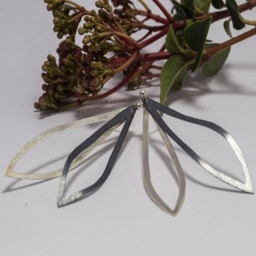 Çift Renkli Gümüş Küpe