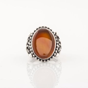 Yemen Akiği El İşi Gümüş Yüzük