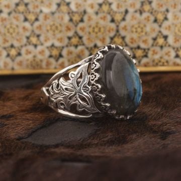 Labradorit Taşlı El İşi Selçuklu Model Yüzük